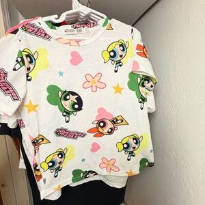 SHEIN Kids T-Shirt - White with Colorful Cartoon Print